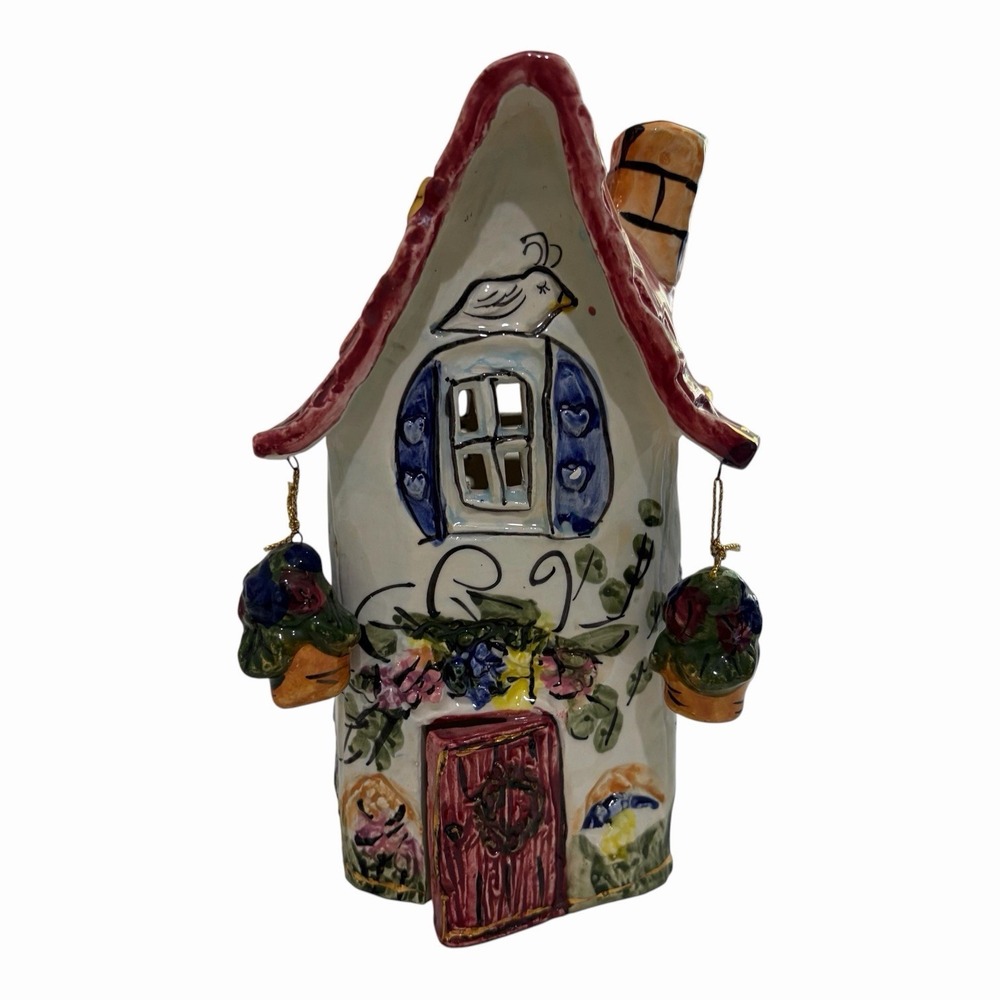 2000 Blue Sky Clayworks Heather Goldminc House Candle Light Cottage Core 9" Inch